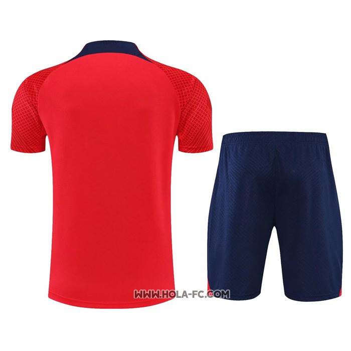 Chandal del Atletico Madrid 2022-2023 Manga Corta Rojo - Pantalon Corto